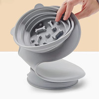Bol d'eau pliable en silicone à alimentation lente pour chien