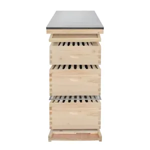Beekeeping Beehive Box - 10 or 8 Frame Unassembled Wooden Langstroth Beehive for Sale Honey Bee Hive Manufacturing Supplies