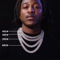 Collar de cadena cubana de aleación con diamantes, joyería de lujo estilo hip hop para hombre, venta al por mayor de collares para hombre