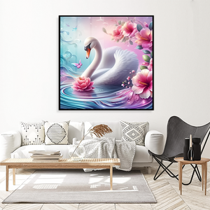 <span class=keywords><strong>Peinture</strong></span> murale en toile de cristal lisse et brillante de haute qualité, motif de canard blanc, décoration murale pour la maison - Product Image 6