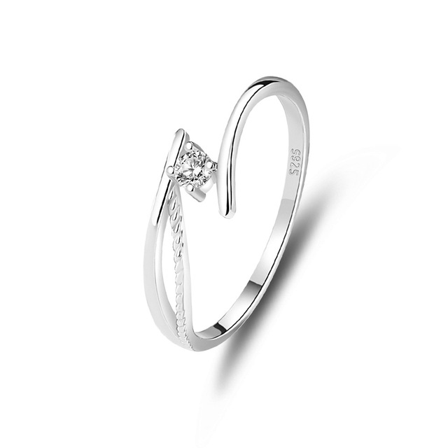 Luckyjew Fine Jewelry Rhodium Plated 925 Sterling Silver Women Rings 5A CZ Fashion Trendy Jewelry 2024