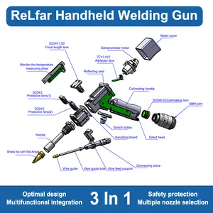 Pistol las Laser genggam repeatabilitas tinggi untuk baja tahan karat dan logam pistol las