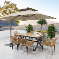 Meubles de jardin durables en aluminium, chaises empilables, ensemble de table à manger pour patio, résistant à l'eau, utilisation pour les commerces, balcon