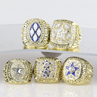 Ensemble de bagues de championnat répliques des Dallas Cowboys, champions du monde, 1971, 1972, 1992, 1993, 1995 (5 pièces)