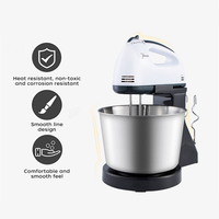 Batteur à œufs électrique automatique à 7 vitesses en acier inoxydable, fouet mélangeur alimentaire portable, capacité de 1,7 L pour la cuisine domestique et les outils de pâtisserie