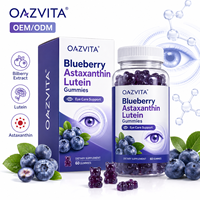 Suplemen Kesehatan Mata OEM Blueberry Lutein Zeaxanthin Vegan Organik Berbentuk Permen Jeli Tidak untuk Ibu Hamil