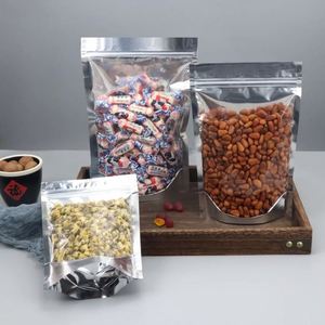 Sachet refermable en Mylar pour aliments, imprimé sur mesure, face transparente, dos en aluminium, avec fermeture éclair - Product Image 5
