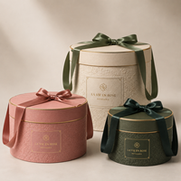 Boîte d'emballage cadeau personnalisable de luxe, gaufrée, avec fenêtre transparente, pour gâteaux et fleurs, avec couvercle et ruban, adaptée aux aliments