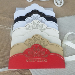 Invitations de luxe en papier gaufré avec poche, dorées à chaud, en <span class=keywords><strong>dentelle</strong></span>, pour <span class=keywords><strong>mariage</strong></span>, anniversaire, fête prénuptiale, fiançailles - Product Image 4