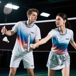 Factory Custom Silk Screen Printed Summer Sports Clothing Gear Jersey Uniform Badminton Set 100% <b>Polyester</b> Fabric Unisex - Product Image 1