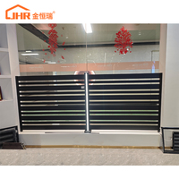 JHR Chine Panneaux de clôture décoratifs de jardin en aluminium personnalisés lamelles de clôture en aluminium revêtues de poudre noire