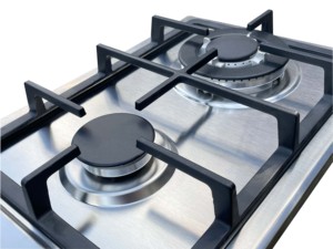 Fornello a Gas a Doppia Fiamma con Accensione Elettronica a Impulsi, Classe B, per Uso Esterno, Installazione Incassata, Superficie in Acciaio Inox Nero - Product Image 6
