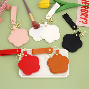Cartoon Sliding Cover Flower Lanyard Mini Mirror Portable Backpack Pendant Live Broadcast Room Small Gift Custom Keychain JL