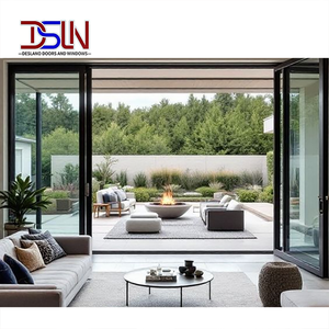 Puerta Corredera de Aluminio de Alto Rendimiento, Sistema de Paneles de Vidrio Templado para Exteriores, Entrada Moderna para Balcón de Casa, Funcionamiento Suave - Product Image 1