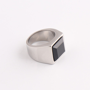 Dark Luxury-anillo de acero inoxidable chapado en oro y piedra natural para <span class=keywords><strong>hombre</strong></span> y mujer, nuevo diseño, <span class=keywords><strong>2022</strong></span> - Product Image 1