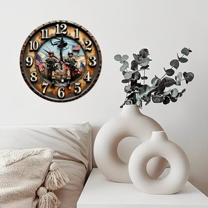 Round Wooden <b>Wall</b> <b>Clock</b> 25x25cm Plain Design <b>Silent</b> Non Ticking Household Hanging <b>Clock</b> - Product Image 4