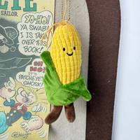 Pendentif en peluche personnalisé en forme de maïs de dessin animé, mignon et moelleux, pour porte-clés et sac à dos, cadeau pour enfants