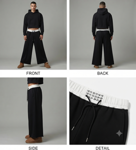 Custom Heavy Weight Casual Trouser Street Wear Sweatpants Custom Baggy Men <b>Pants</b> French Terry 100% Cotton for Winter - Product Image 2