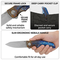 Couteau pliant tactique de poche EDC pour le camping, la randonnée et les activités de plein air, avec lame M390 personnalisée OEM, manche en alliage de titane, clip et boîte cadeau.