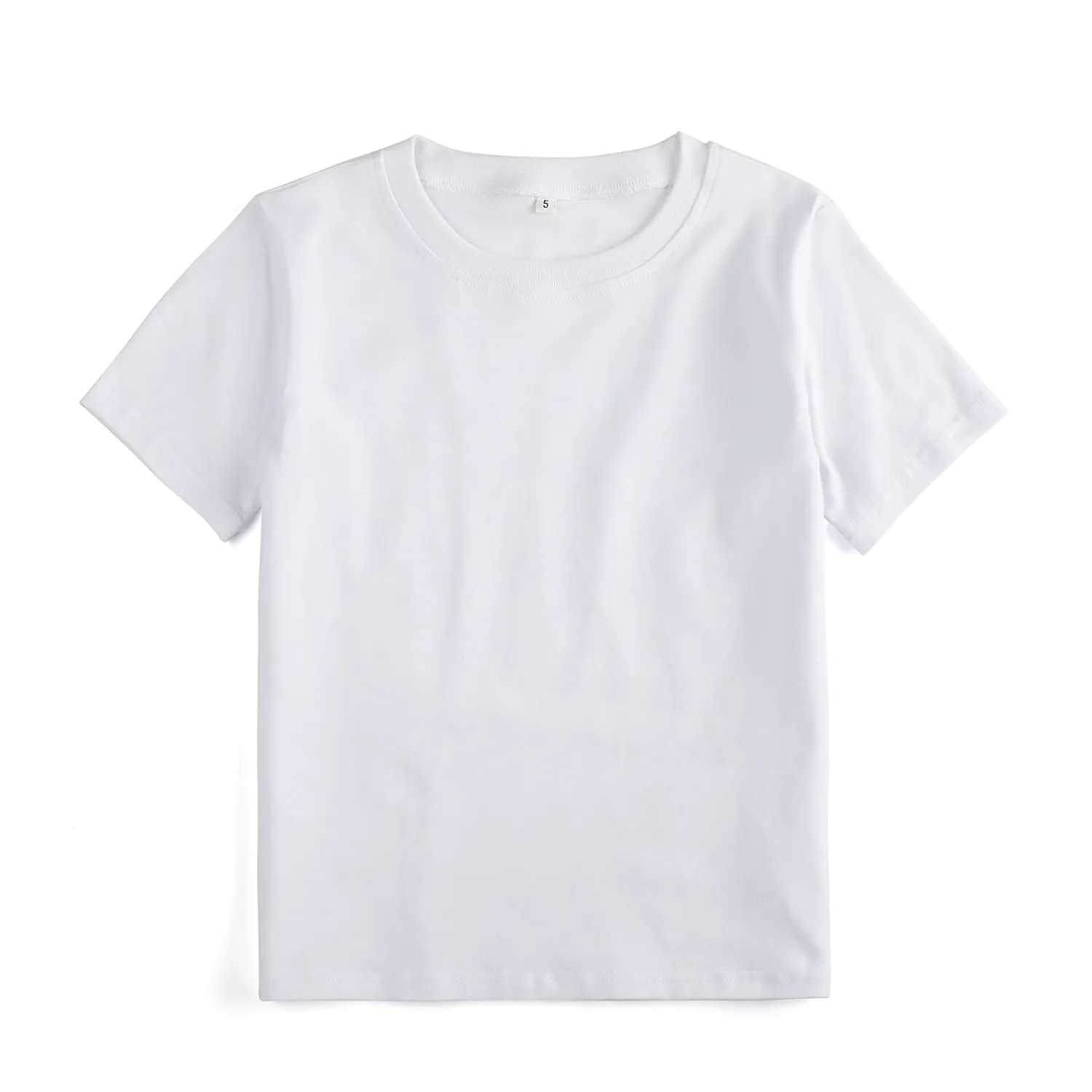 Camiseta blanca de algodón suave para niños, camisetas de diseño Simple para niños pequeños, ropa al por mayor
