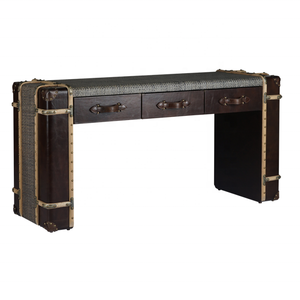 Tavolo da ufficio americano stye antico in vera pelle di lusso executive scrivania da ufficio capo mobili per ufficio - Product Image 5