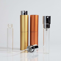 Flacon vide pour testeur de parfum, joli cylindre coloré, Portable, pour les mains, 5 pièces, 8, 10, 15 ou 20ml