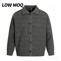 Cardigan léger à revers pour homme, style vintage américain, coupe ajustée, simple boutonnage, manches classiques, personnalisable et tendance