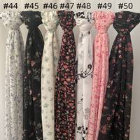 Écharpe en mousseline de soie de perles imprimées fines respirantes vente en gros Hijab sax de luxe uni Hijab écharpe musulmane