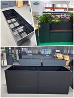 Bac à fleurs surélevé modulaire en métal galvanisé résistant aux UV pour extérieur, patio, terrasse, balcon
