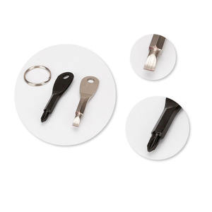 Juego de destornilladores pequeños de emergencia, herramienta portátil con llavero de cabeza plana y Phillips para uso EDC al aire libre, color negro y plateado - Product Image 3