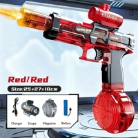 Pistolet à eau électrique, jouet d'été pour la plage, les sports de plein air, les fêtes, pistolet à eau électrique miniature puissant en plastique vert transparent, léger