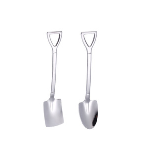 Cuillère-pelle en acier inoxydable 304, cuillères rétro à manche court pour desserts, glaces et pastèques, cuillère carrée pointue créative - Product Image 5