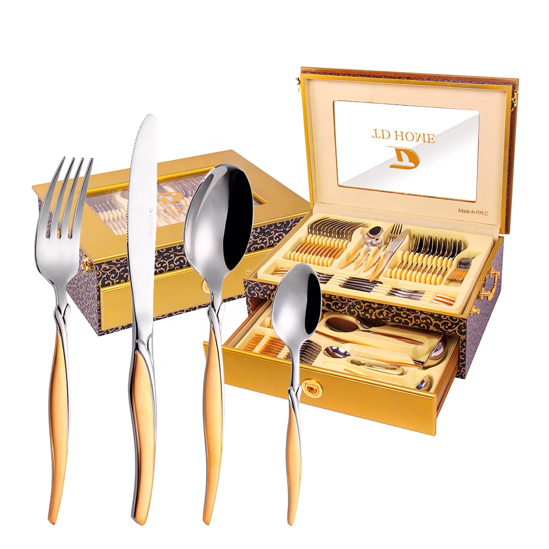 Столовые приборы из нержавеющей стали Gottinghen, 72/84/86, 86 шт. в деревянном футляре