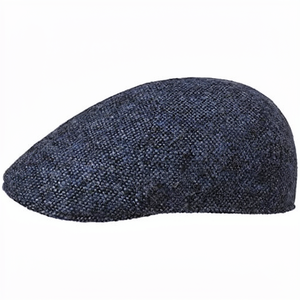 <span class=keywords><strong>Casquette</strong></span> plate en coton <span class=keywords><strong>Stetson</strong></span> Texas Donegal pour <span class=keywords><strong>homme</strong></span>, taille EU L, avec visière doublée, en tweed chiné, hiver, bleu foncé, 60-62 cm - Product Image 1