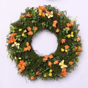 Wholesale Artificial Natural Rattan <strong>Wreath</strong> Buffterfy Easter Egg Flower Decorative <strong>Wreath</strong> Green <strong>Moss</strong> Decorated Easter <strong>Wreath</strong> - Product Image 3