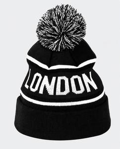 <span class=keywords><strong>Bonnet</strong></span> en tricot jacquard à <span class=keywords><strong>pompon</strong></span> unisexe rayé de haute qualité 100% acrylique <span class=keywords><strong>noir</strong></span> pour l'hiver - Product Image 1