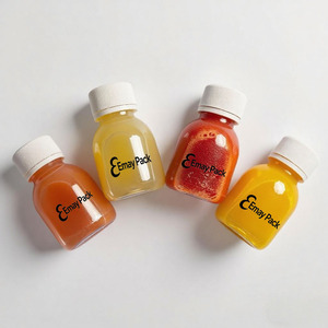 Mini <span class=keywords><strong>60ml</strong></span> 2 ounce giữ gìn sức khỏe bắn gói chai một Miệng biểu tượng tùy chỉnh Tiny nhựa tái chế chai nước giải khát - Product Image 1