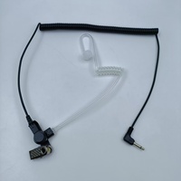 Écouteur intra-auriculaire à tube acoustique avec connecteur 2,5/3,5 mm, écoute unilatérale, avec tube spiralé transparent ou noir, pour talkie-walkie