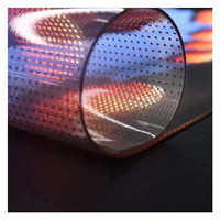 P6 P8 P10 intérieur verre Transparent Flexible Film panneau d'affichage LED bande affichage vidéo publicité mur pour centre commercial magasin