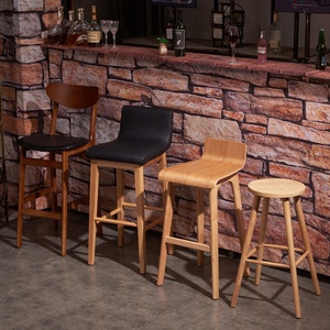 Mesa y Silla de Madera Pura para Restaurante al por Mayor, Mesa de Café para Bar y Pub, Diseño Industrial de Madera Maciza, Mesa y Silla de Bar - Product Image 1