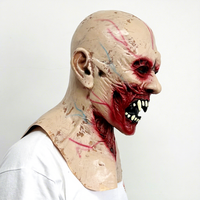 Masque d'Halloween Horreur Vampire Zombie avec Design Crâne Biohazard Creux, Accessoire de Fête Cosplay Effrayant pour Adultes