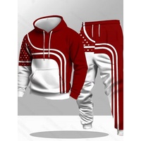 Setelan Training Pria 3D Print Dua Potong Hoodie dan Celana Jogger 220g Poliester Musim Semi Pemasok OEM ODM