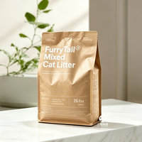 Sacs refermables à huit soudures latérales en papier kraft et feuille d'aluminium personnalisés pour litière pour chat à la bentonite