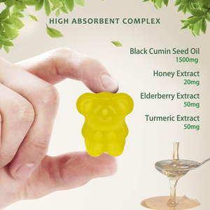 Gélules à l'extrait de sureau, de curcuma et de miel pour antiodant, saveur naturelle halal, noir, huile de graines de cumin noir personnalisé de marque privée OEM - Product Image 2