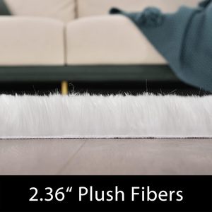 Custom <b>Round</b> Fluffy Faux Fur Rug Washable Shaggy Area Rugs Modern Design Super Shaggy <b>Carpet</b> Mats for Living Room - Product Image 3