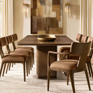 طاولة طعام RH Ligne ذات قاعدة، طاولة مستطيلة من الخشب الصلب بقاعدة بسيطة، للمطبخ العصري والمطعم - Product Image 1