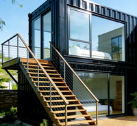 Maison préfabriquée en conteneur extensible de 20 pieds et 40 pieds, 2/3 chambres, maison mobile préfabriquée avec fenêtre en verre et porte coulissante