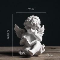 Figura de Ángel de Resina para Lectura, Mini Escultura Creativa para Sala de Estar, Adorno Decorativo para Escritorio del Hogar
