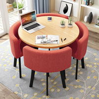 Ensembles de tables à manger modernes en gros, 4 ou 6 chaises, table à manger en bois, table de restaurant, table de café, table de conversation