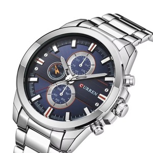 Montre sport multifonction pour homme, quartz, bracelet classique en acier inoxydable, chronographe, résistante à l'eau 30M, montre-bracelet décontractée pour affaires - Product Image 2